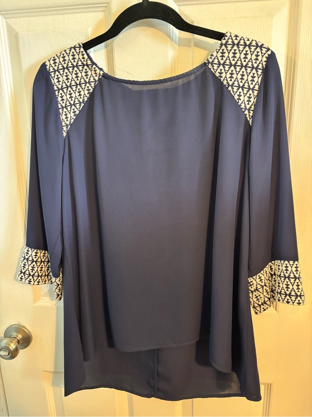 😍THML Navy Tunic Top with White Geo Trim